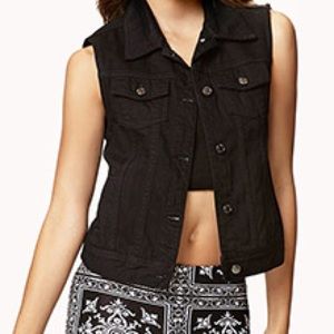 Forever 21 black denim vest